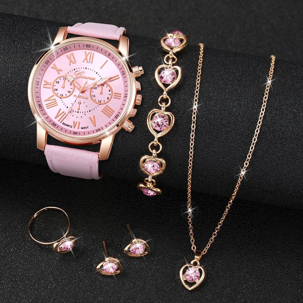 Elegante Damen-Quarzuhr mit Lederarmband & römischen Ziffern – 42 mm Edelstahlgehäuse Shoppingdorf