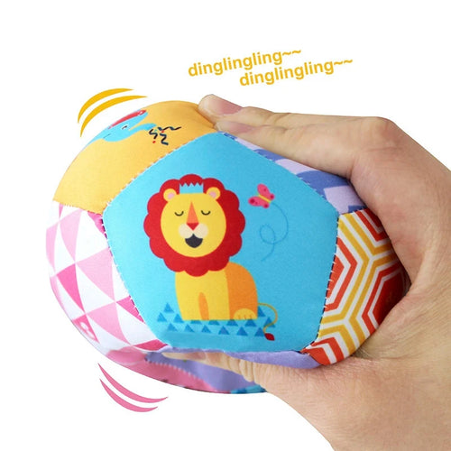 Baby Stoffrassel-Ball mit Glocke – Weiches Tier-Spielzeug 0–12 Monate Spieldorf