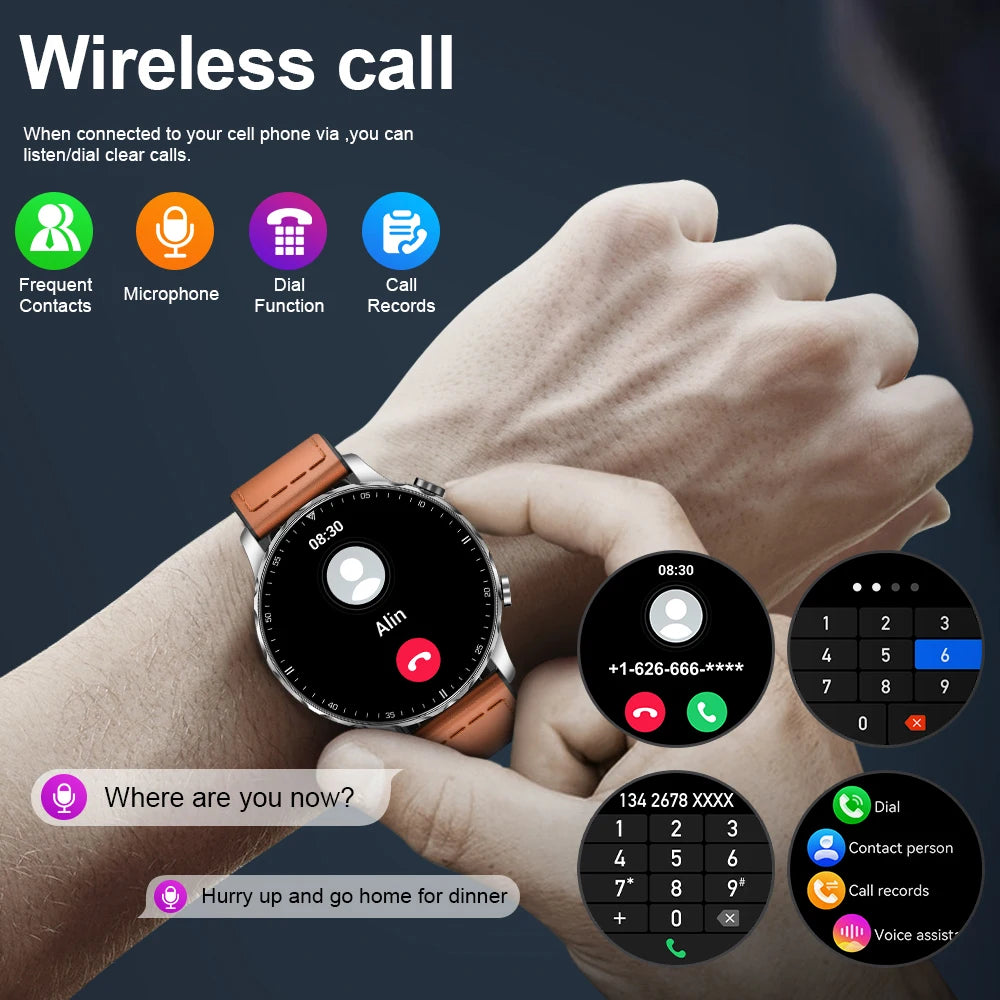 Elegante Smartwatch mit Bluetooth-Telefonie, Gesundheitsüberwachung & IP68 – Für Android & iOS Shoppingdorf