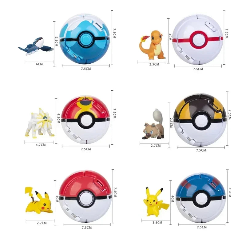 Pokéball mit Pokémon-Figur – Sammel-Set Pikachu, Gengar, Glumanda & mehr Spieldorf