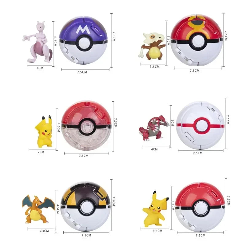Pokéball mit Pokémon-Figur – Sammel-Set Pikachu, Gengar, Glumanda & mehr Spieldorf