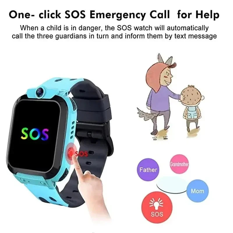 Kinder 4G Smartwatch mit SOS & GPS – Kamera, Wasserdicht – Geschenk für Jungen & Mädchen Shoppingdorf