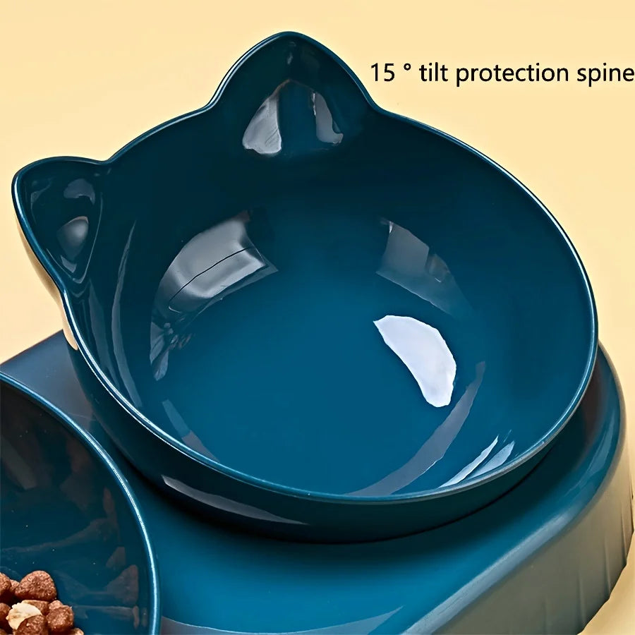 3-in-1 Katzennapf-Set mit Wasserspender – Geneigt, nackenschonend & mit Schwerkraft-Trinkflasche Shoppingdorf
