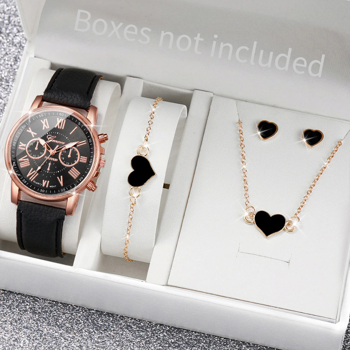 Elegante Damen-Quarzuhr mit Lederarmband & römischen Ziffern – 42 mm Edelstahlgehäuse Shoppingdorf