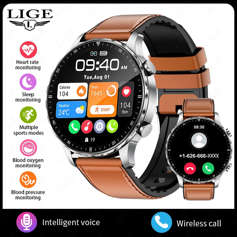 Elegante Smartwatch mit Bluetooth-Telefonie, Gesundheitsüberwachung & IP68 – Für Android & iOS Shoppingdorf