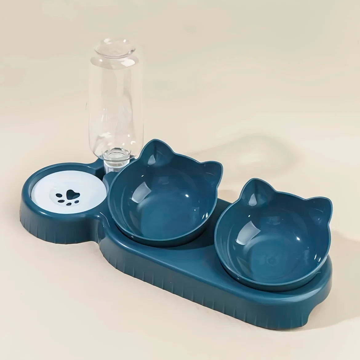 3-in-1 Katzennapf-Set mit Wasserspender – Geneigt, nackenschonend & mit Schwerkraft-Trinkflasche Shoppingdorf