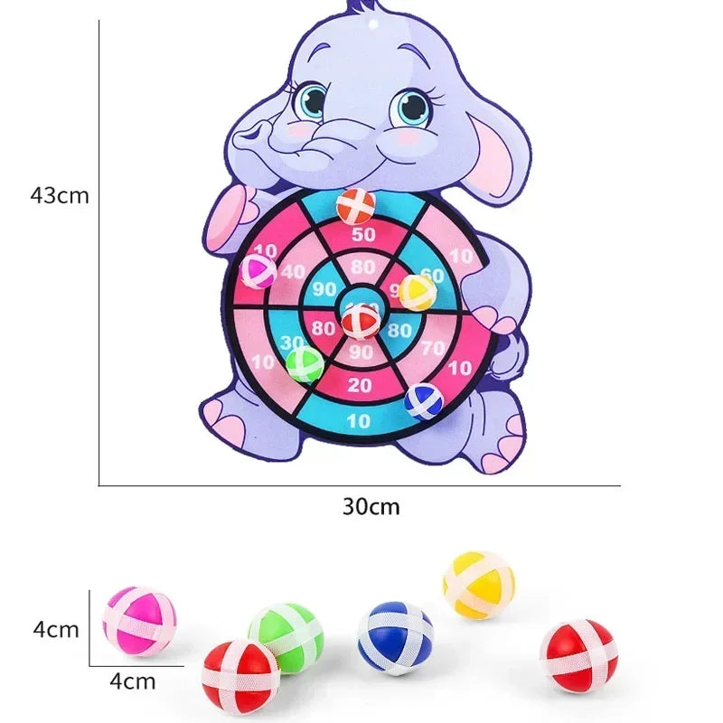 Klett-Dartscheibe Elefant | Sicheres Kinderspielzeug | Lernspiel für 3–12 Jahre Spieldorf