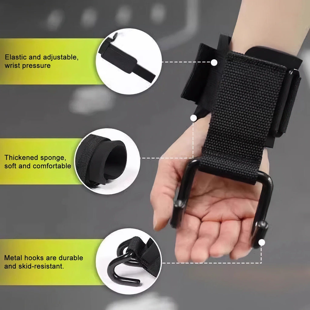 1/2Pcs Stainless Steel Heavy-Duty Wrist Hooks with Soft Padded Handle - Perfect for Weightlifting, Pull-Up and Strength Training Shoppingdorf