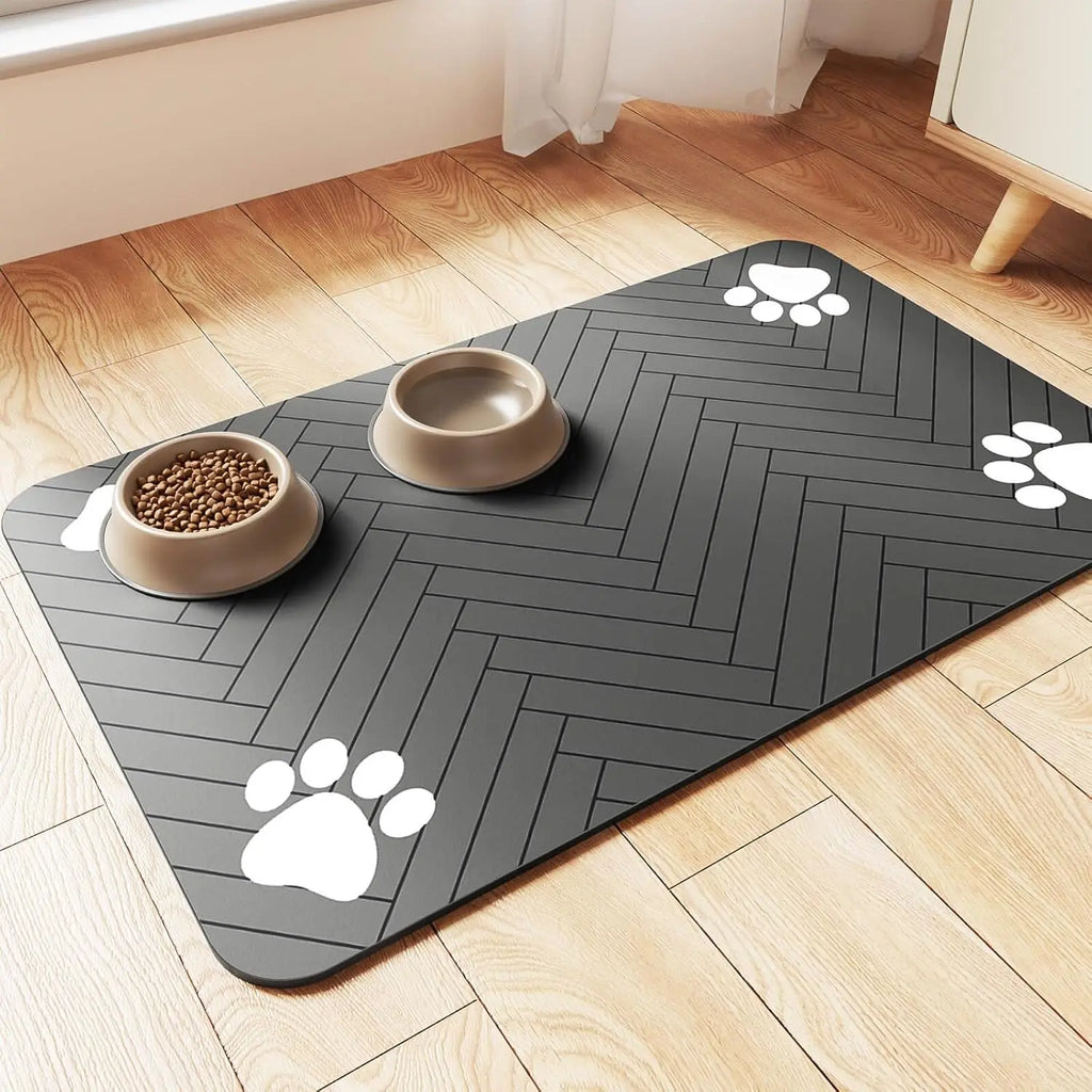 Pet Feeding Mat-Absorbent Pet Placemat for Food and Water Bowl, with Waterproof Rubber Backing, Quick Dry Water Mat for Dog Cat Shoppingdorf