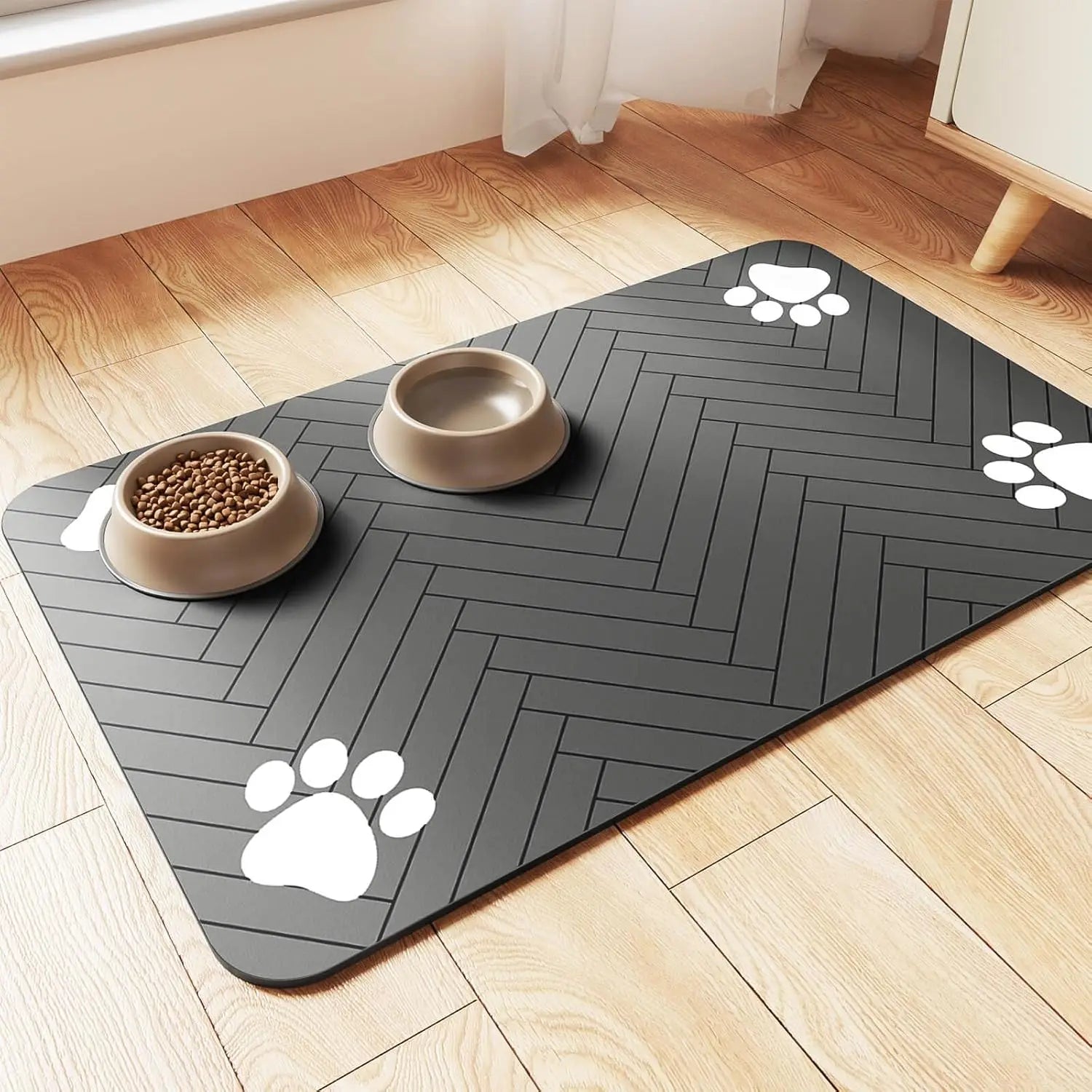 Pet Feeding Mat-Absorbent Pet Placemat for Food and Water Bowl, with Waterproof Rubber Backing, Quick Dry Water Mat for Dog Cat Shoppingdorf