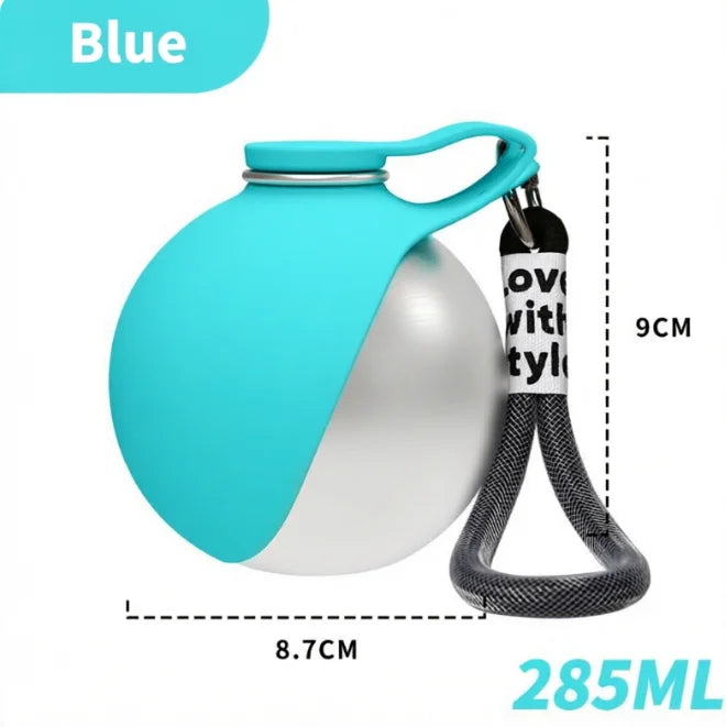 285ML Portable Leak Proof Pet Drinking Pot Outdoor Water Feeding Tool for Walking Pet 304 Stainless Steel Foldable Silicone Sink Shoppingdorf