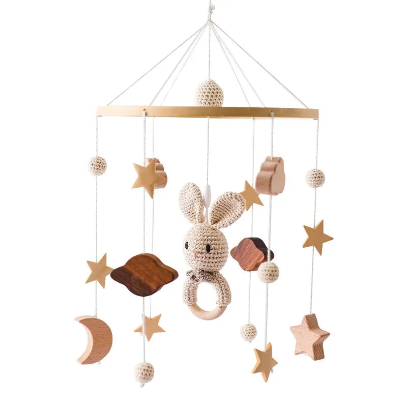 Baby Mobile aus Holz – Mit Musikbox & Glocken für Babybett Spieldorf