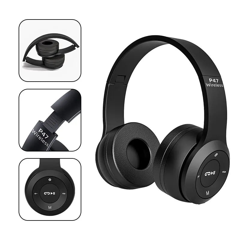 P47 Kabellose Bluetooth 5.0 Kopfhörer – Faltbar, HIFI Stereo Bass für Musik, Gaming & Kinder Shoppingdorf