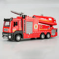 Feuerwehrauto Modell 1:32 – Mit Licht, Sound, Wasserspritzer & Rückzugmotor Spieldorf