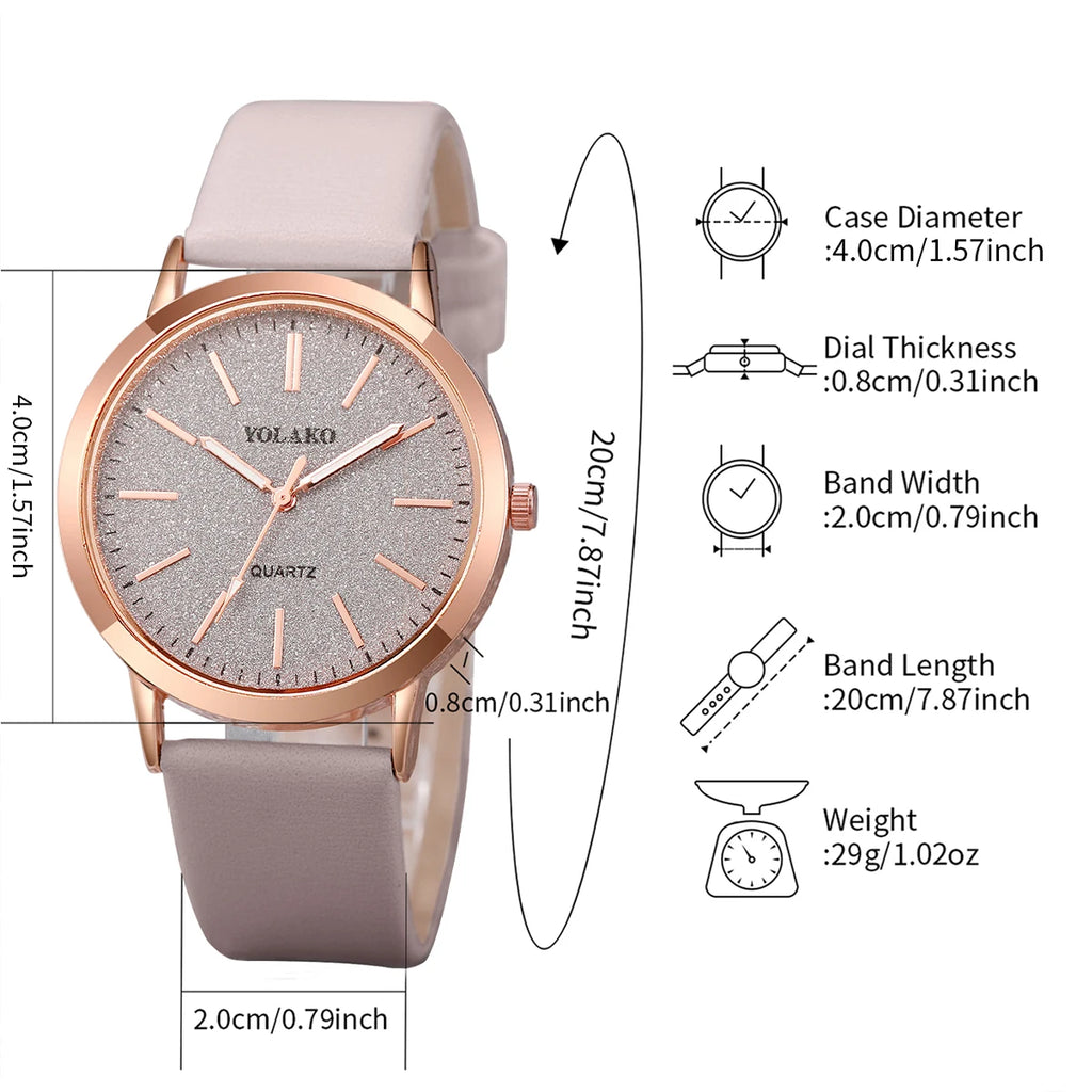 Damen Schmuckset – Quarzuhr mit Lederband & 5 Schmuckstücke Shoppingdorf