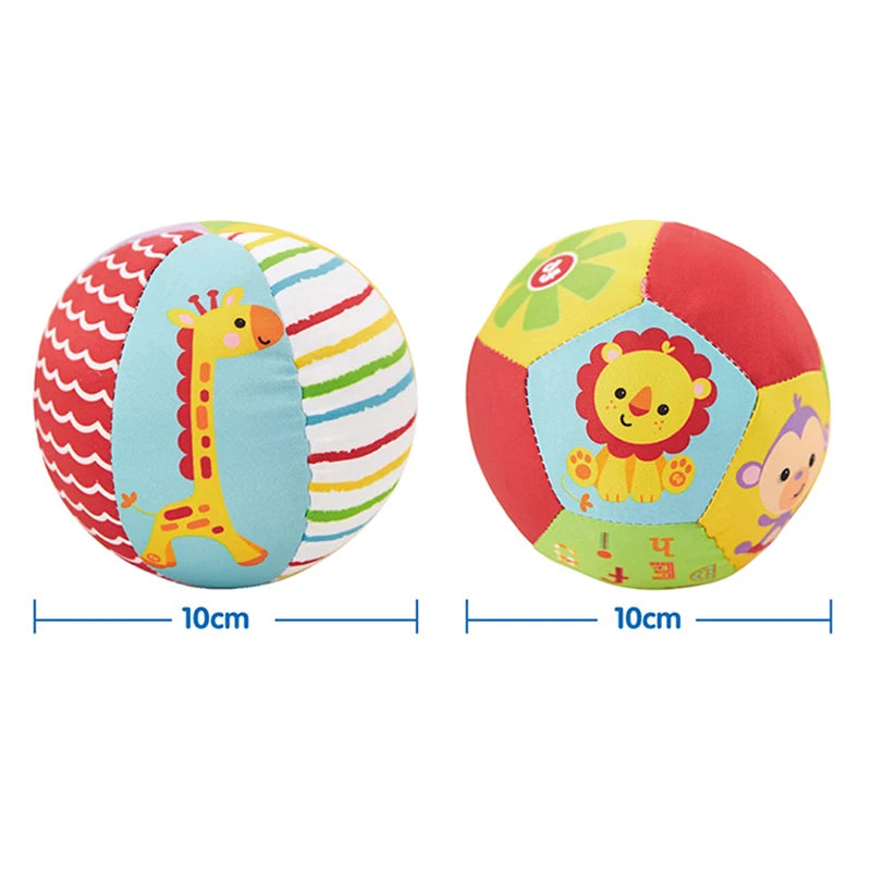 Baby Stoffrassel-Ball mit Glocke – Weiches Tier-Spielzeug 0–12 Monate Spieldorf