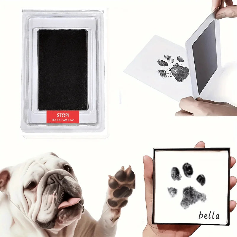 Haustier Pfoten-Abdruck Gedenkset – Hund oder Katze | DIY Tintenfreies Handabdruck & Pfotenstempel-Kit Spieldorf