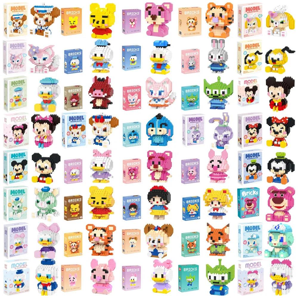 Disney Bausteinset – Lina Bell, Lotso & mehr – 108 Styles, Lego-kompatibel Spieldorf