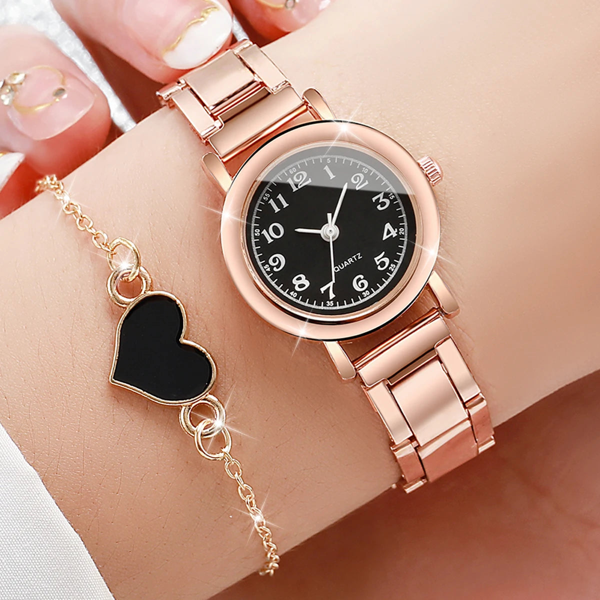 Damen Schmuckset – Eckige Quarzuhr & Armband aus Edelstahl Shoppingdorf