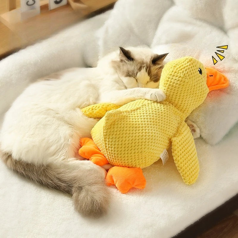 Duck dog toy plush chew resistant durable dog toy with quacking sound teeth grinding relief soft companion for small large dog Shoppingdorf