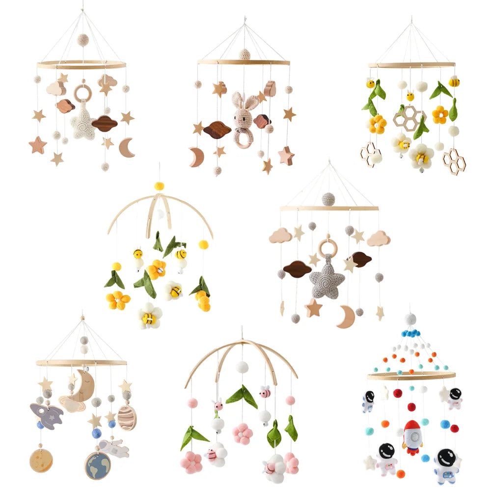 Baby Mobile aus Holz – Mit Musikbox & Glocken für Babybett Spieldorf