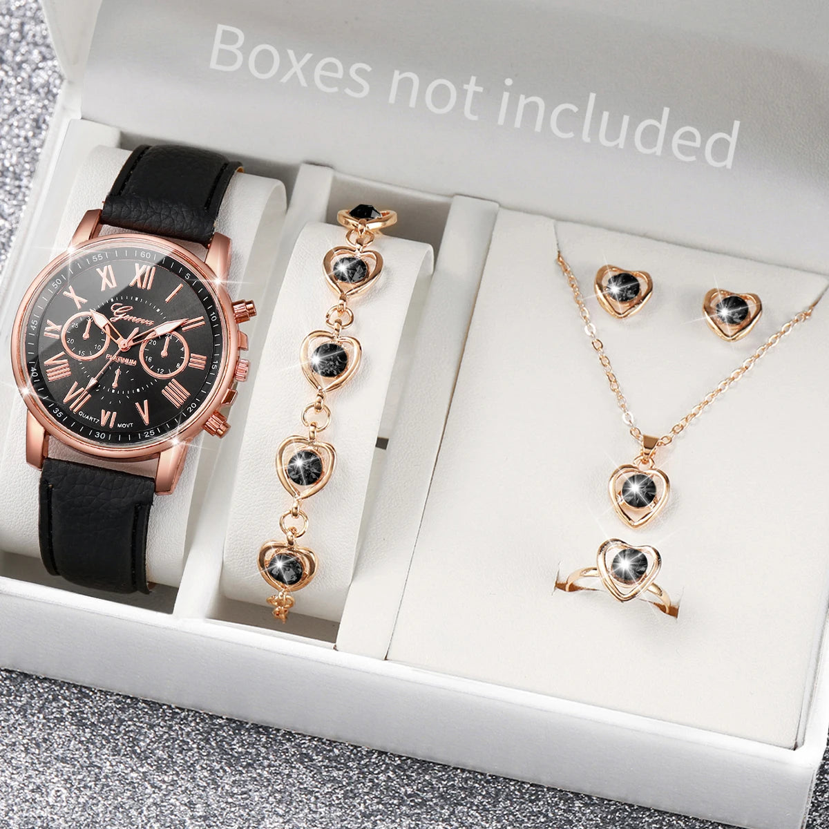 Elegante Damen-Quarzuhr mit Lederarmband & römischen Ziffern – 42 mm Edelstahlgehäuse Shoppingdorf