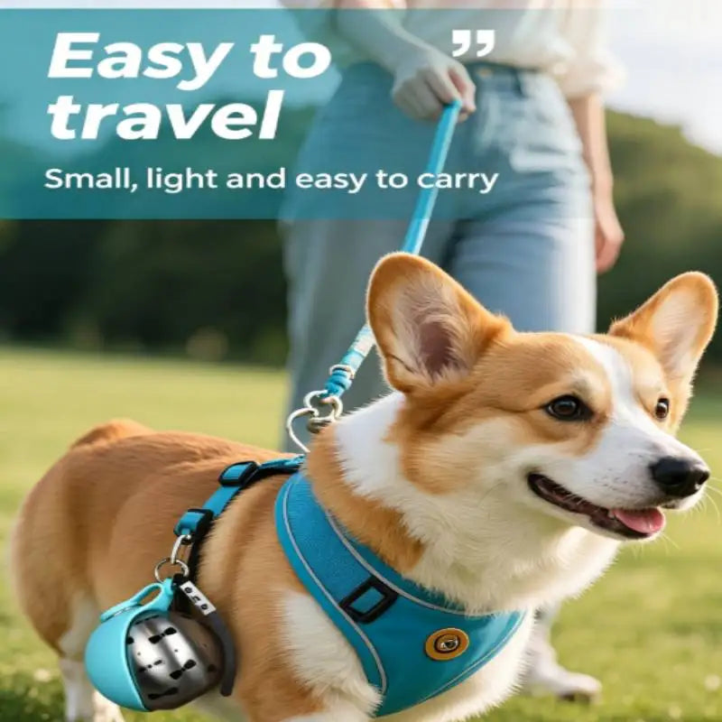 285ML Portable Leak Proof Pet Drinking Pot Outdoor Water Feeding Tool for Walking Pet 304 Stainless Steel Foldable Silicone Sink Shoppingdorf