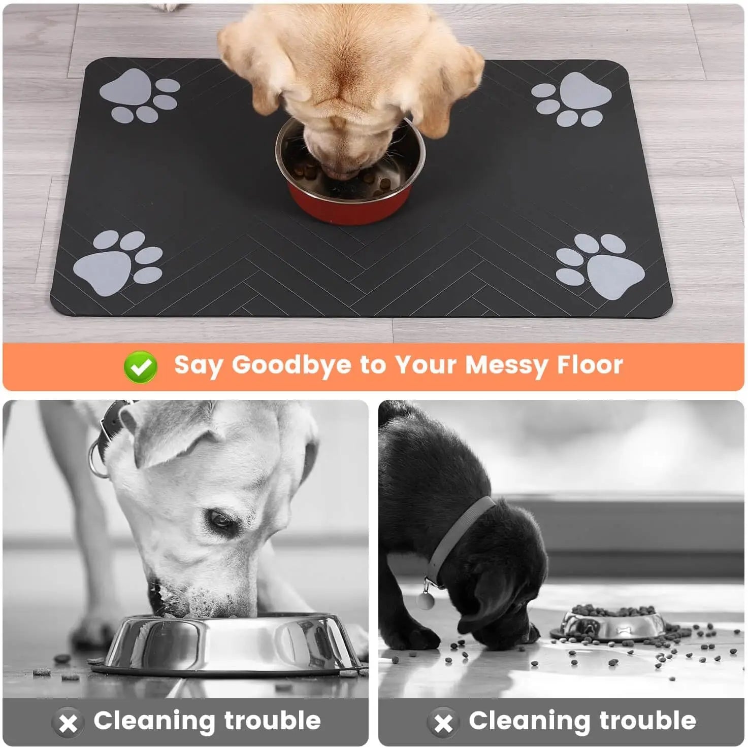 Pet Feeding Mat-Absorbent Pet Placemat for Food and Water Bowl, with Waterproof Rubber Backing, Quick Dry Water Mat for Dog Cat Shoppingdorf