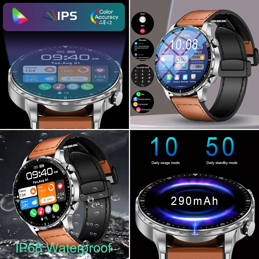 Elegante Smartwatch mit Bluetooth-Telefonie, Gesundheitsüberwachung & IP68 – Für Android & iOS Shoppingdorf