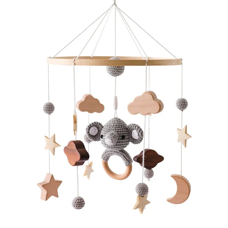 Baby Mobile aus Holz – Mit Musikbox & Glocken für Babybett Spieldorf