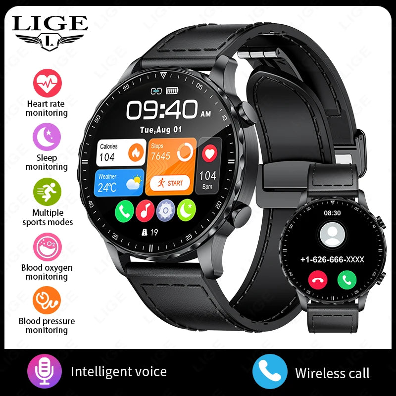 Elegante Smartwatch mit Bluetooth-Telefonie, Gesundheitsüberwachung & IP68 – Für Android & iOS Shoppingdorf