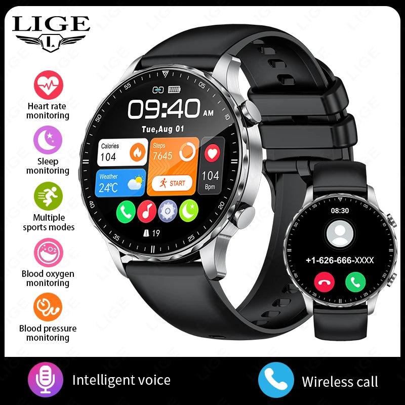 Elegante Smartwatch mit Bluetooth-Telefonie, Gesundheitsüberwachung & IP68 – Für Android & iOS Shoppingdorf